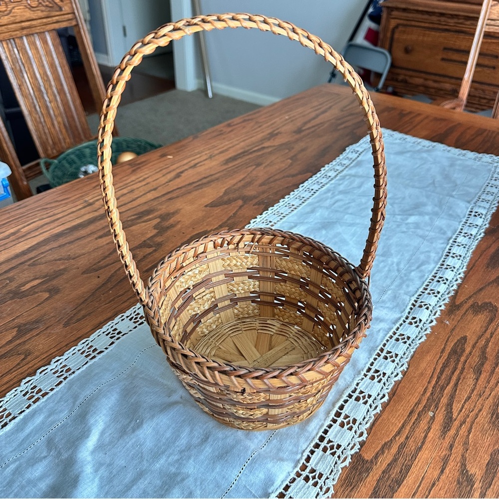 Woven Brown Basket with Handle